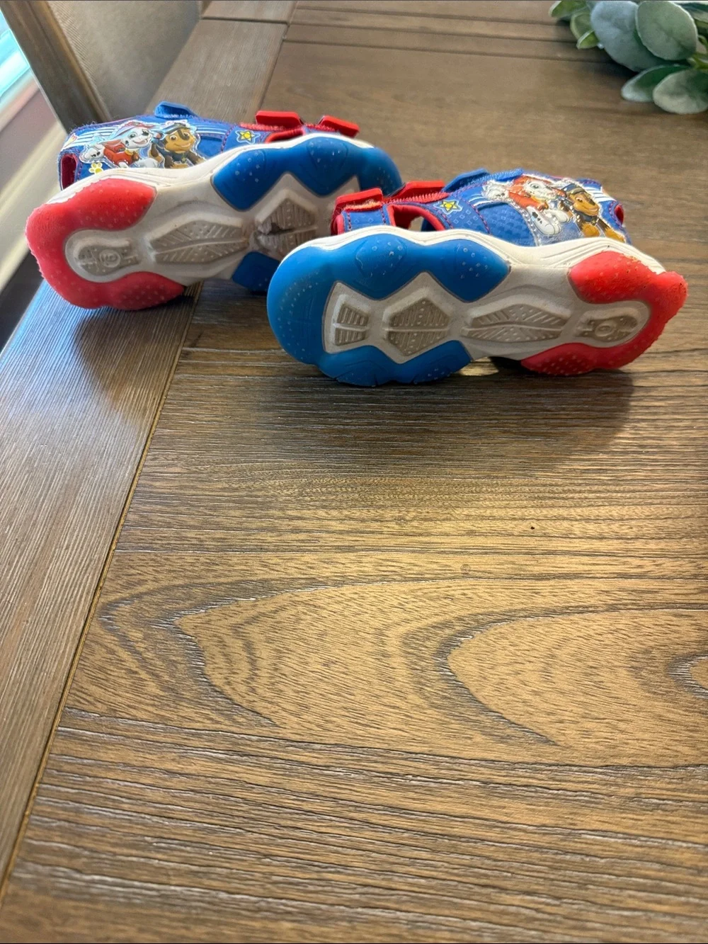 Paw Patrol Blue and Red Kids Light Up Sandals Size 9
